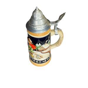 Vintage 1980 Bavarian Beer Stein Christmas Holidays German Made Limited Edition